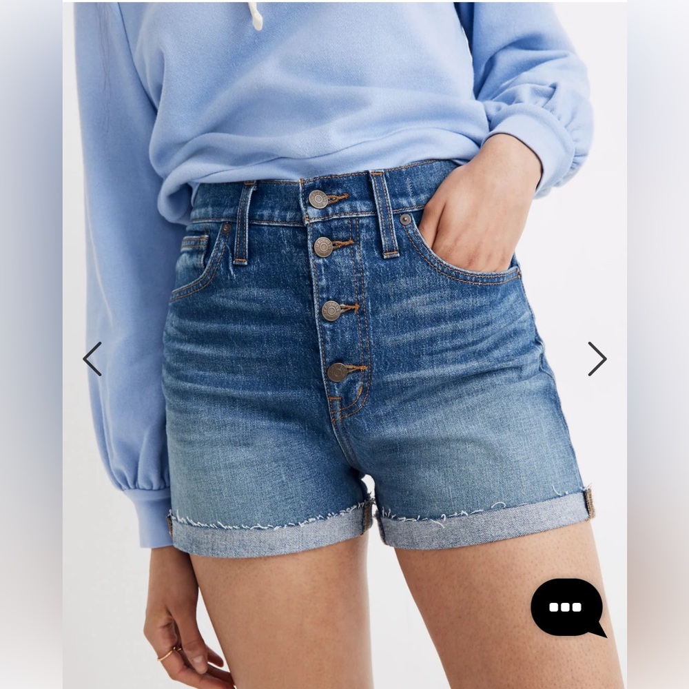 Madewell High Rise Denim Shorts Button-Fly